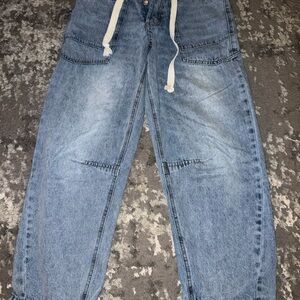 Women's Light Blue Wide Leg Jeans